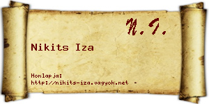 Nikits Iza névjegykártya